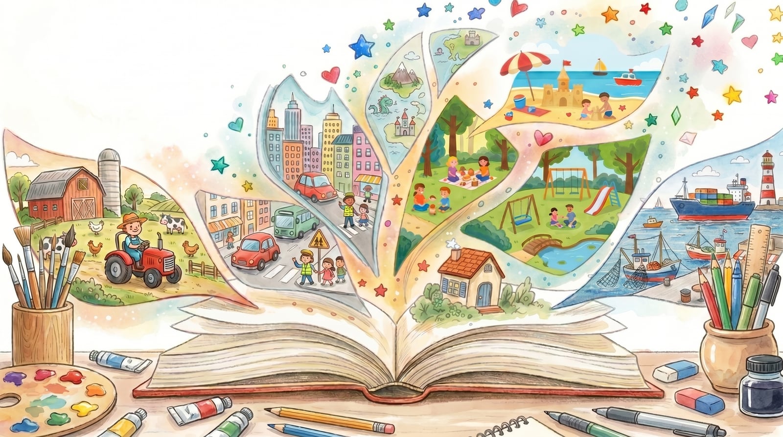 Kijkwoordenboek met AI-illustraties voor kinderen