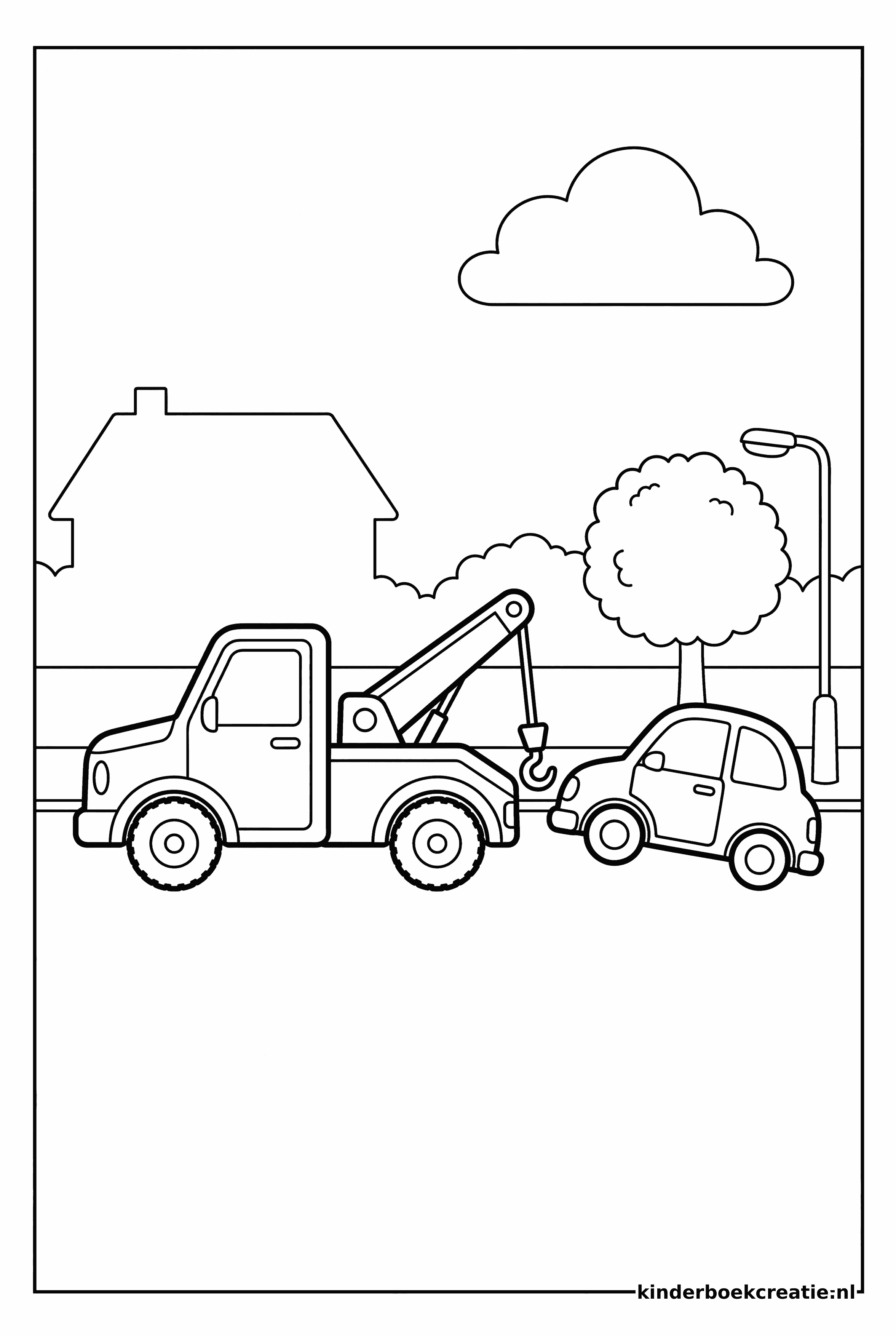 Auto's en voertuigen kleurplaat voorbeeld 8, gratis te printen op A4
