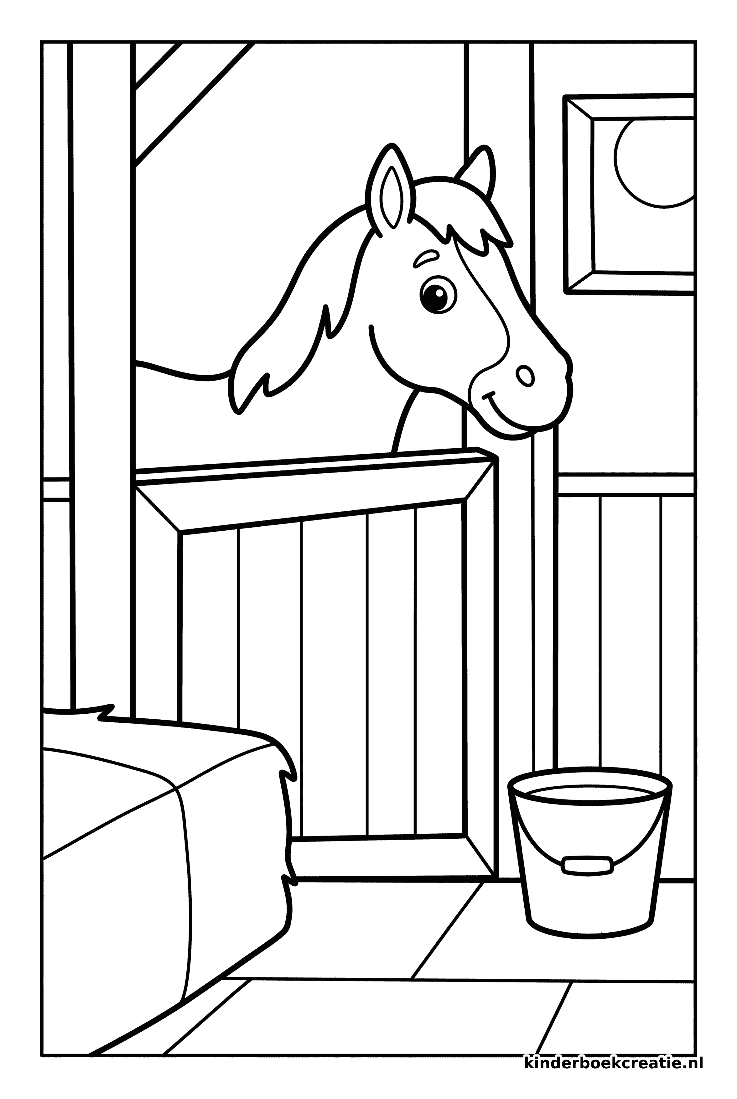 Boerderij kleurplaat voorbeeld 4, gratis te printen op A4