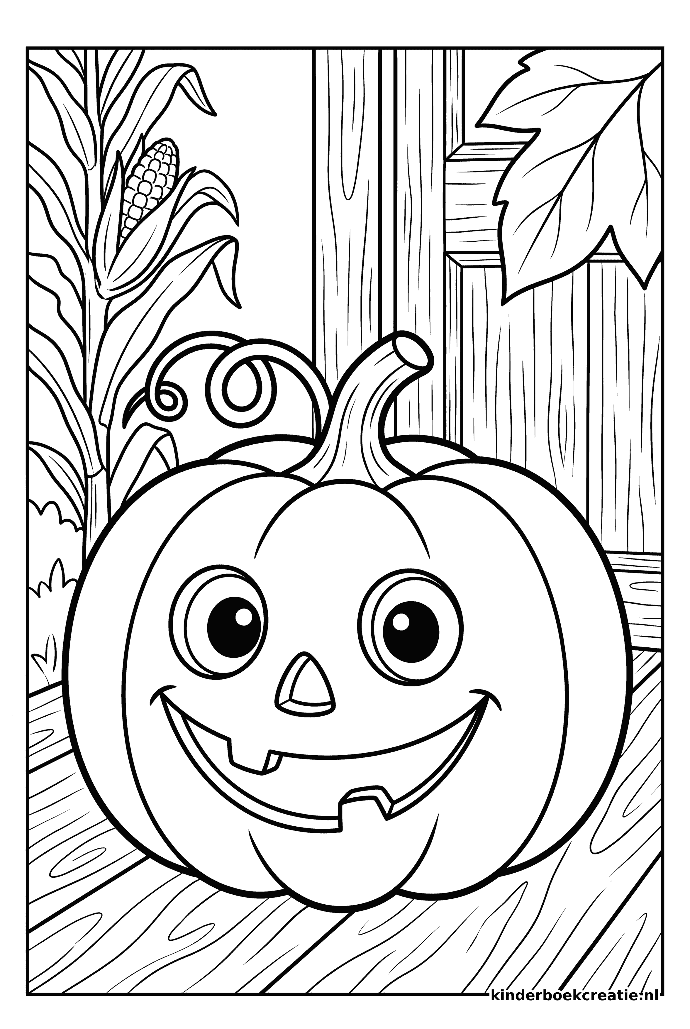 Halloween kleurplaat voorbeeld, gratis te printen op A4