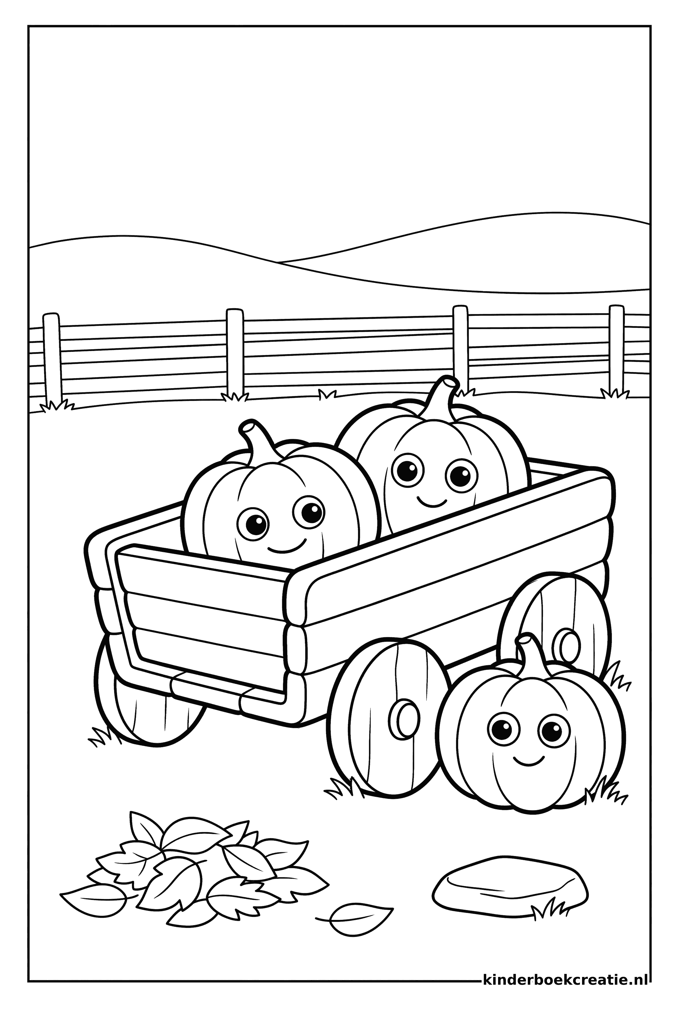 Herfst kleurplaat voorbeeld 6, gratis te printen op A4